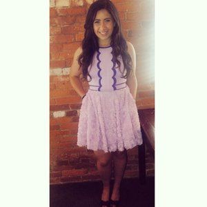 Three Floor Brand: Blush Pink and Navy Blue Dress